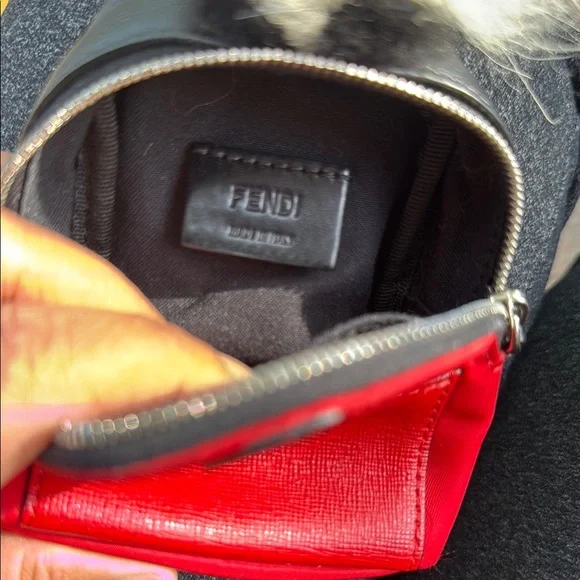 Fendi Monster Eyes Fur Key Ring and Bag Charm in Nylon and Leather - Picture 7 of 10
